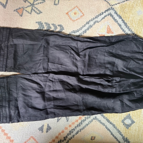 All Saints Jade Linen Wide Leg Pants Trouser ALLSAINTS Trousers Black - Picture 2 of 6